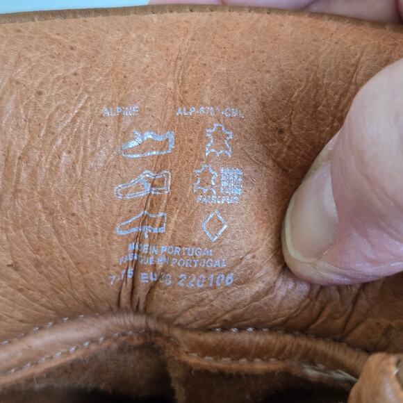 Taos Alpine Leather Boot Women's 7-7.5 Camel Lace Up Granola Girl Hiking Casual - Picture 11 of 14